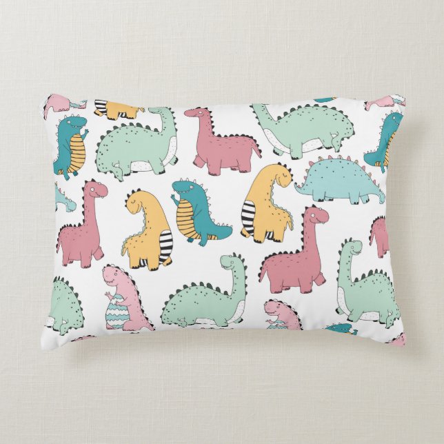 seamless pattern with cute coloured, bright, pink, decorative cushion (Front)