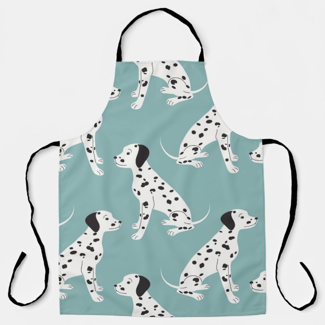 Seamless pattern with cute dalmatian apron (Front)