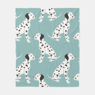 Seamless pattern with cute dalmatian fleece blanket