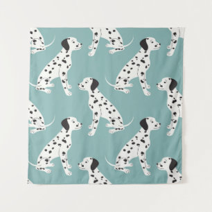Seamless pattern with cute dalmatian tapestry