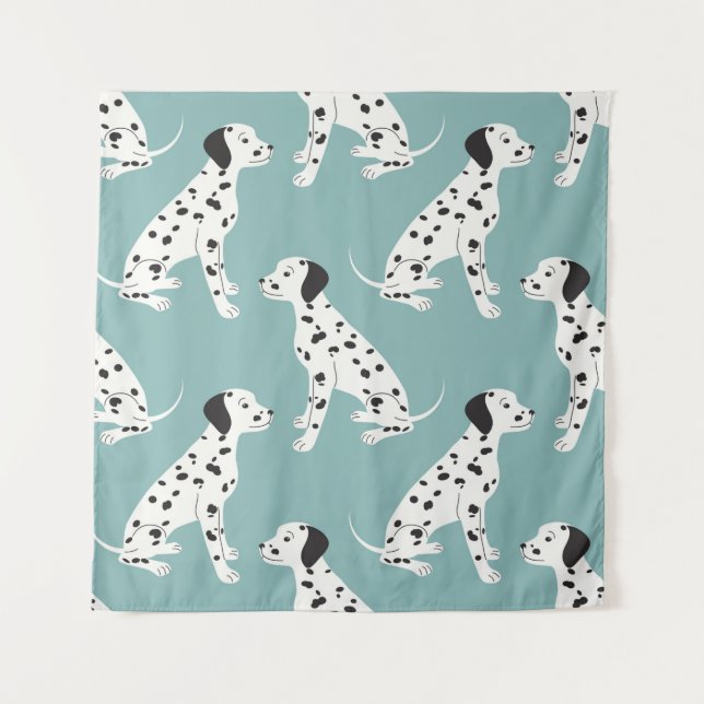 Seamless pattern with cute dalmatian tapestry (Front)