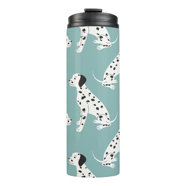 Seamless pattern with cute dalmatian thermal tumbler (Front)