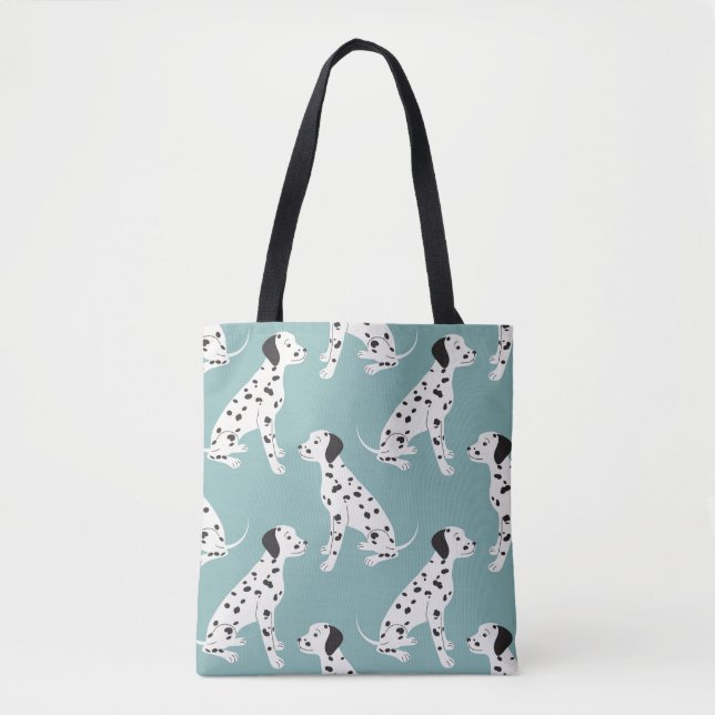 Seamless pattern with cute dalmatian tote bag (Front)