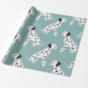 Seamless pattern with cute dalmatian wrapping paper
