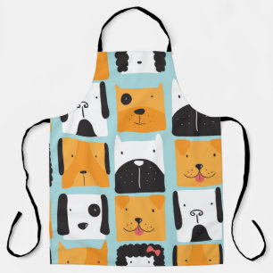 Seamless pattern with cute dogs.  apron