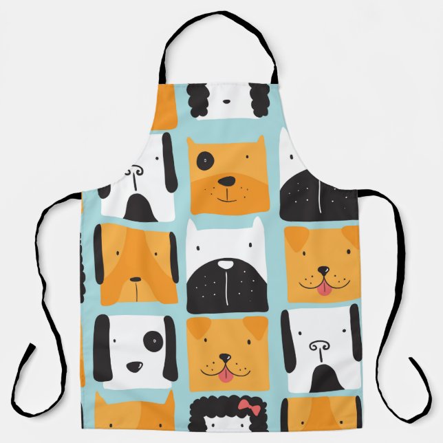 Seamless pattern with cute dogs.  apron (Front)