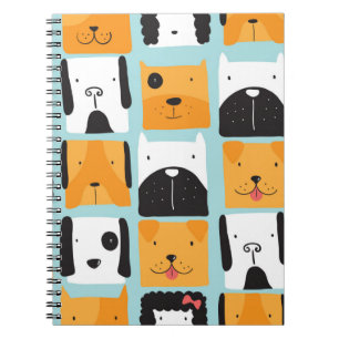 Seamless pattern with cute dogs.  notebook