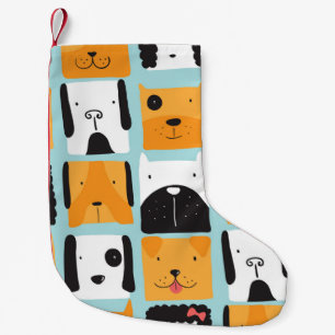 Seamless pattern with cute dogs. small christmas stocking