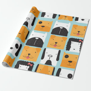 Seamless pattern with cute dogs. wrapping paper