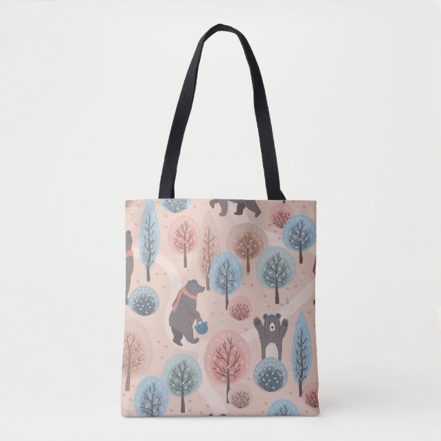 Seamless pattern with cute funny handdrawn bears i tote bag (Front)