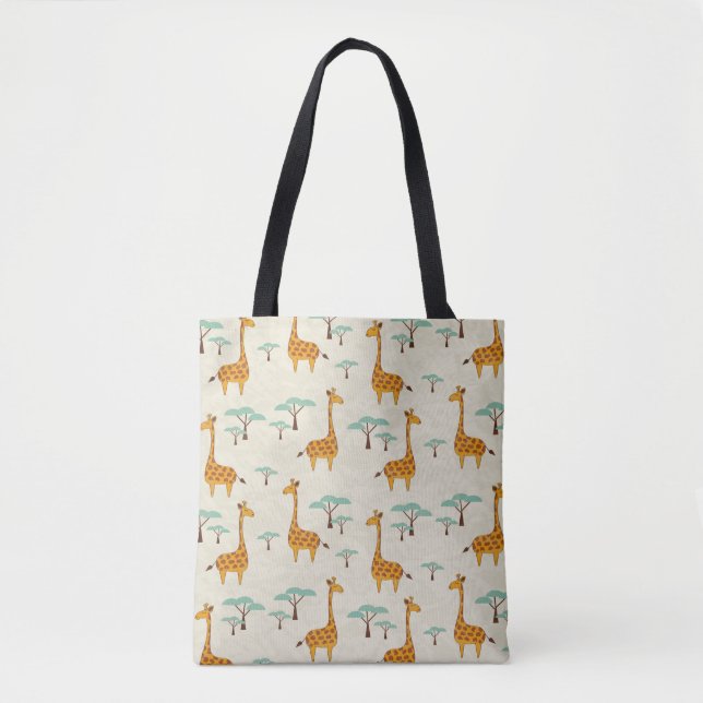 Seamless pattern with cute giraffes and trees, Vin Tote Bag (Front)