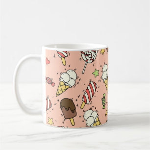 Seamless pattern with cute ice cream and lollipops coffee mug