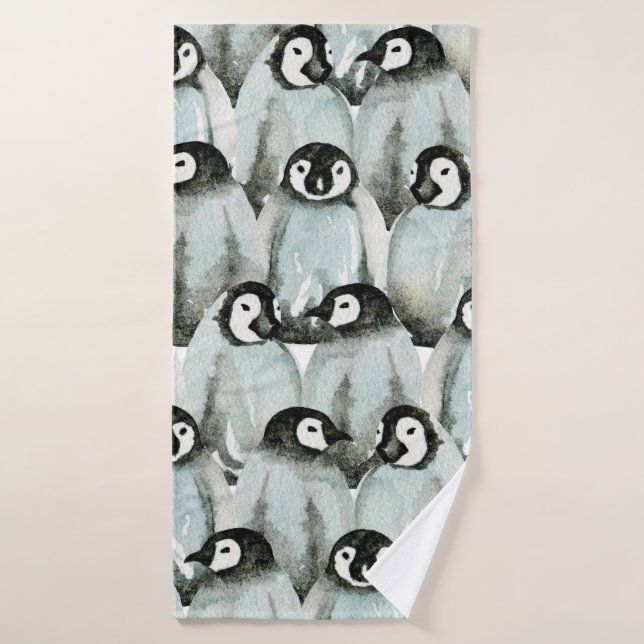 Seamless pattern with cute penguins bath towel (Bath Towel)