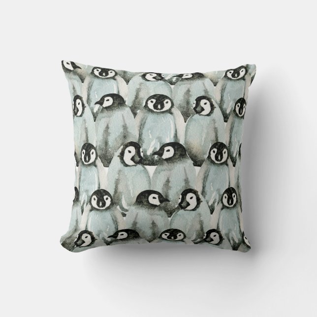 Seamless pattern with cute penguins cushion (Front)
