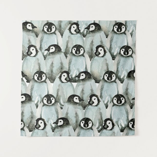 Seamless pattern with cute penguins tapestry (Front)