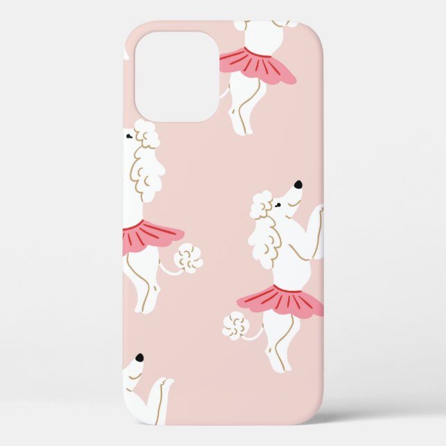 Seamless pattern with cute poodle dogs in cute bal Case-Mate iPhone case (Back)
