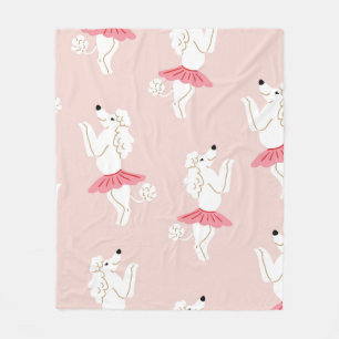 Seamless pattern with cute poodle dogs in cute bal fleece blanket