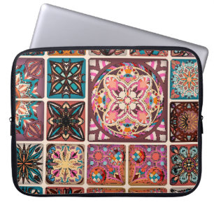 Seamless pattern with decorative mandalas. Vintage Laptop Sleeve