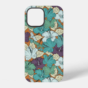 Seamless pattern with decorative summer hibiscus f iPhone 12 case