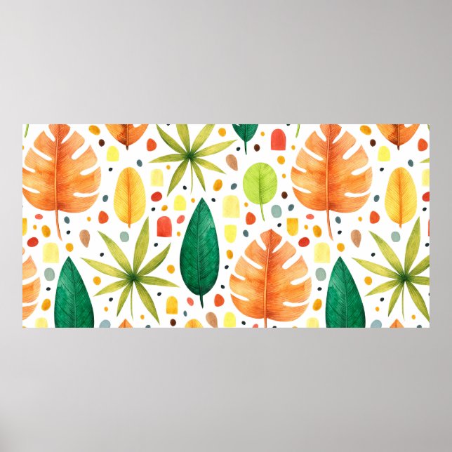 Seamless pattern with decorative tropical plants.  poster (Front)