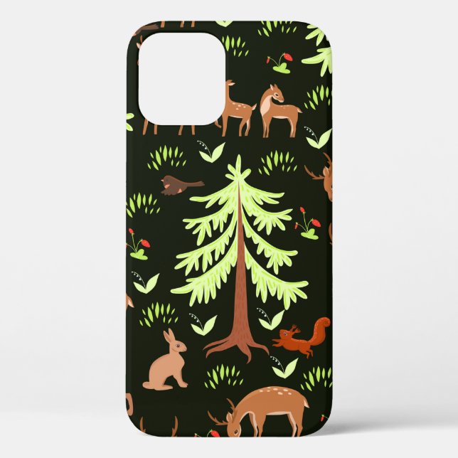 Seamless pattern with deers in the forest. Case-Mate iPhone case (Back)
