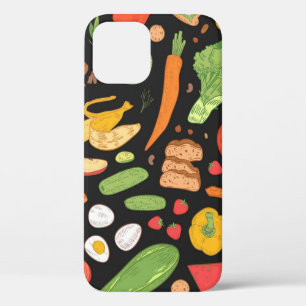 Seamless pattern with dietary food, wholesome groc iPhone 12 case