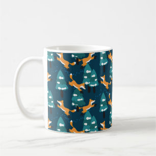 Seamless pattern with different cute foxes. coffee mug