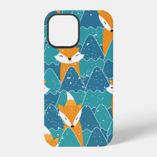 Seamless pattern with different cute foxes. iPhone 12 case
