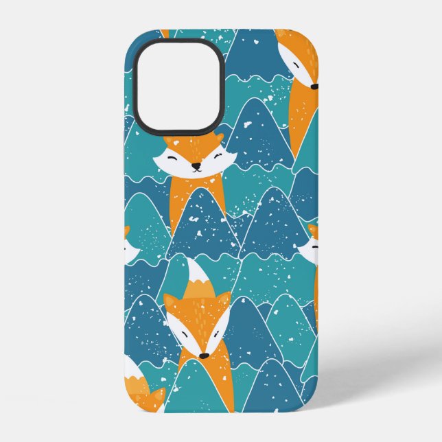 Seamless pattern with different cute foxes.  iPhone case (Back)