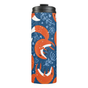 Seamless pattern with different cute foxes. Vintag Thermal Tumbler