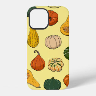 Seamless pattern with different hand drawn squashe iPhone 12 case