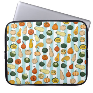 Seamless pattern with different hand drawn squashe laptop sleeve
