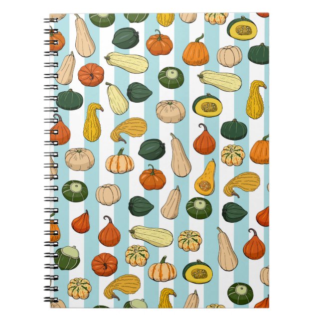 Seamless pattern with different hand drawn squashe notebook (Front)
