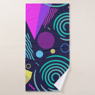 Seamless pattern with different kinds of geometric bath towel
