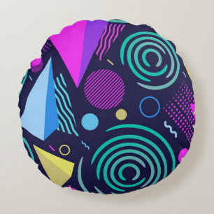 Seamless pattern with different kinds of geometric round cushion