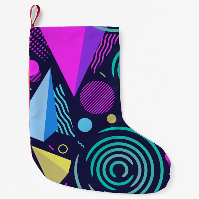 Seamless pattern with different kinds of geometric small christmas stocking (Front)