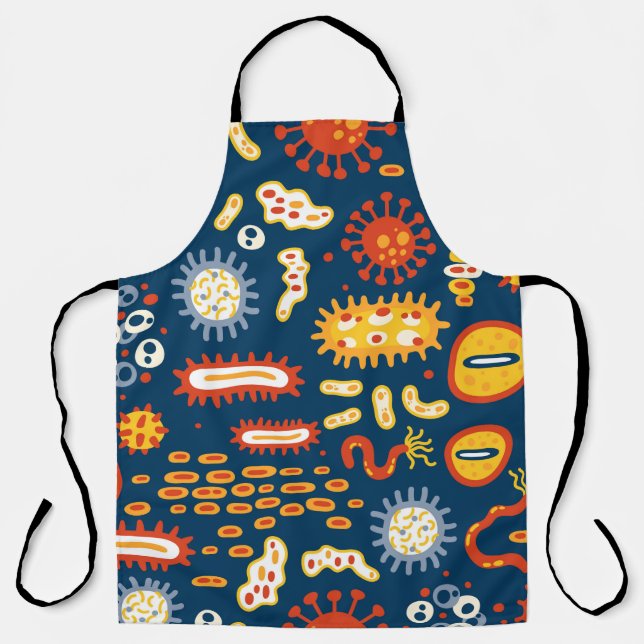 Seamless pattern with different kinds of microorga apron (Front)