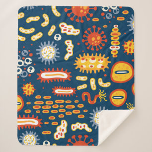 Seamless pattern with different kinds of microorga sherpa blanket