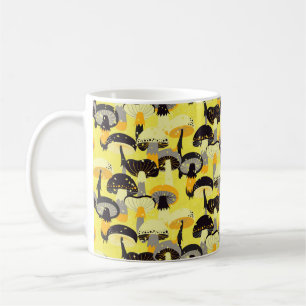 Seamless pattern with different mushrooms.  coffee mug