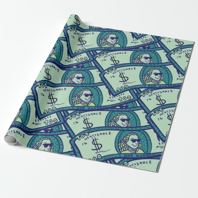 seamless pattern with dollars banknotes wrapping paper (Unrolled)