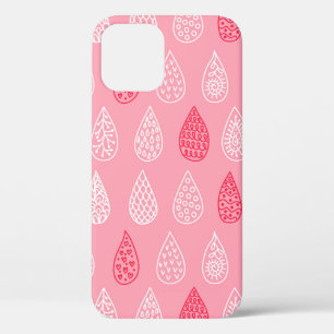 Seamless pattern with doodle water drops iPhone 12 case
