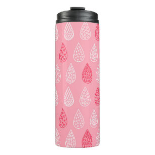 Seamless pattern with doodle water drops thermal tumbler
