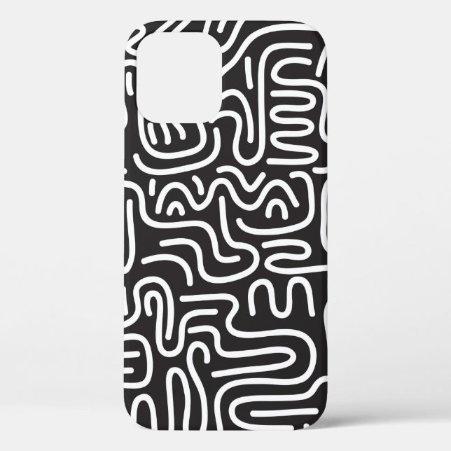 Seamless pattern with doodle wavy lines in retro s Case-Mate iPhone case (Back)