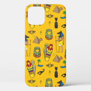Seamless pattern with egyptean elements such as an iPhone 12 case