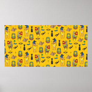 Seamless pattern with egyptean elements such as an poster