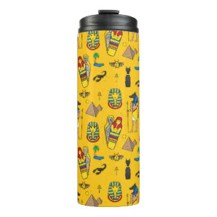 Seamless pattern with egyptean elements such as an thermal tumbler