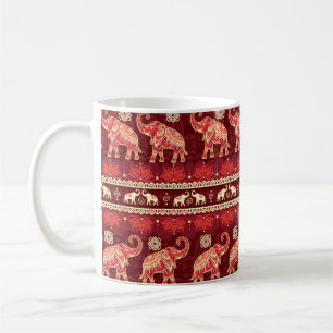 Seamless pattern with elephants coffee mug