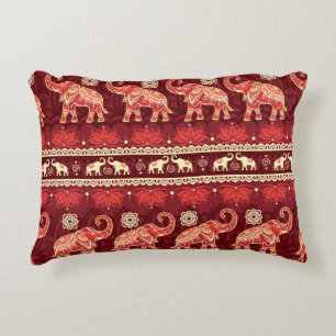 Seamless pattern with elephants decorative cushion