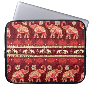Seamless pattern with elephants laptop sleeve