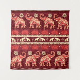 Seamless pattern with elephants  tapestry